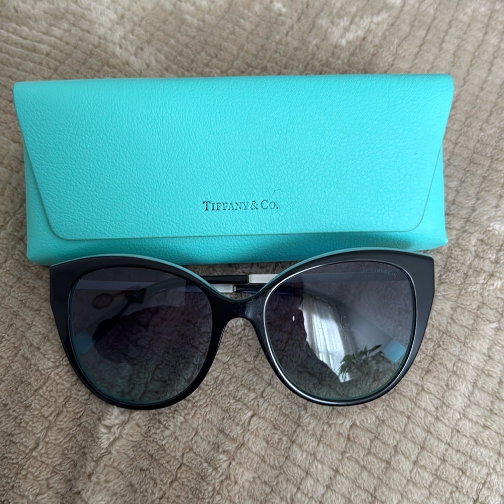 Tiffany & Co. Black Sunglasses with Aqua Case
